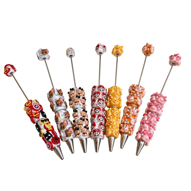 Wholesale Cartoon-Themed DIY Beaded Pens — Intricately Handcrafted, Fully Rhinestone-Embellished Ballpoint Pens