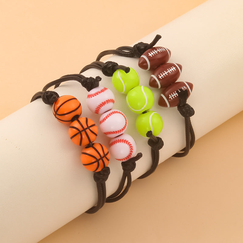 Woven Beaded Bracelets: Basketball, Soccer, and Football Styles