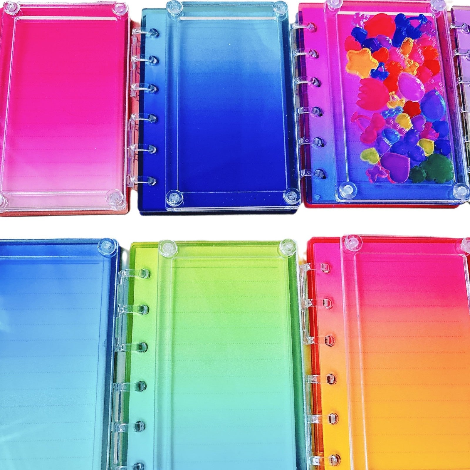 Gradient Color "Shaker" Notebook — Best-Selling Acrylic Loose-Leaf Binder | Exquisite DIY Shaker Design (A7/A5 Sizes)