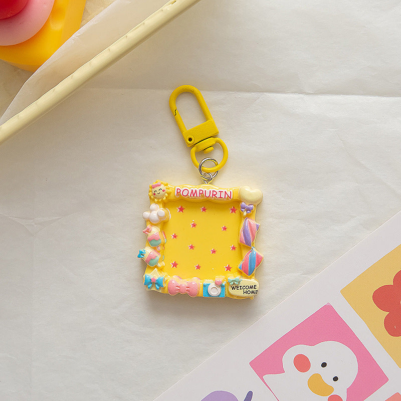 New Cartoon Creative Photo Frame Keychain DIY Bag Pendant Decoration Student Backpack Ornament