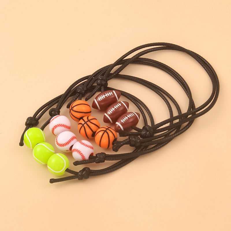 Woven Beaded Bracelets: Basketball, Soccer, and Football Styles
