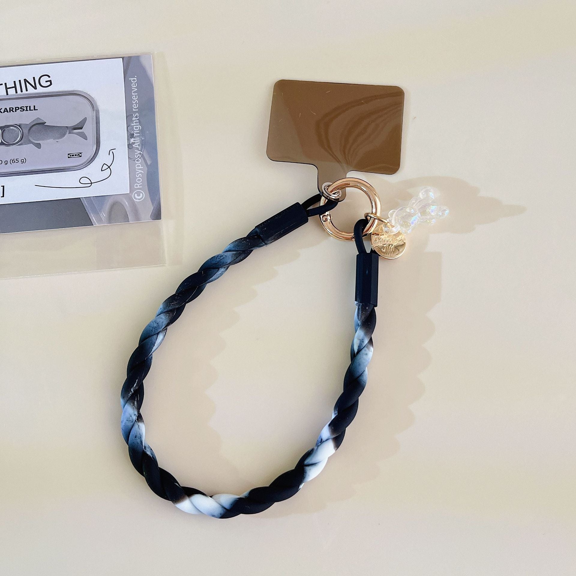 Macaron-Colored Silicone Phone Lanyard — Glow-in-the-Dark Bear Charm, Detachable Wrist Strap & Anti-Loss Phone Chain