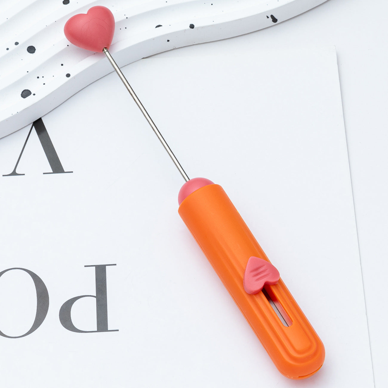 New DIY Beaded Utility Knife — Portable Package Opener, Paper Cutter, and Craft Knife — Cute Heart-Shaped Design (Ideal for Students & Office Use)