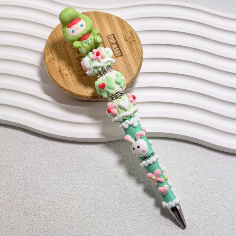 DIY Beaded Pen — Randomly Selected Handmade Ballpoint Pen with Hand-Painted Beads (Cute Style)