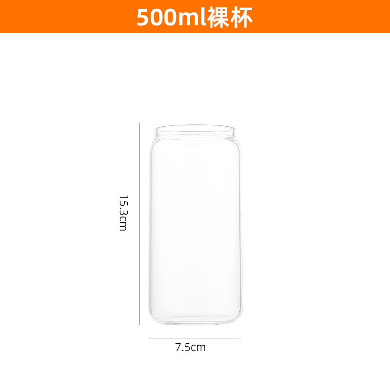 Customized large-capacity Coca-Cola cup, trendy glass cup for home and office use, with straw, high-value beverage and coffee.