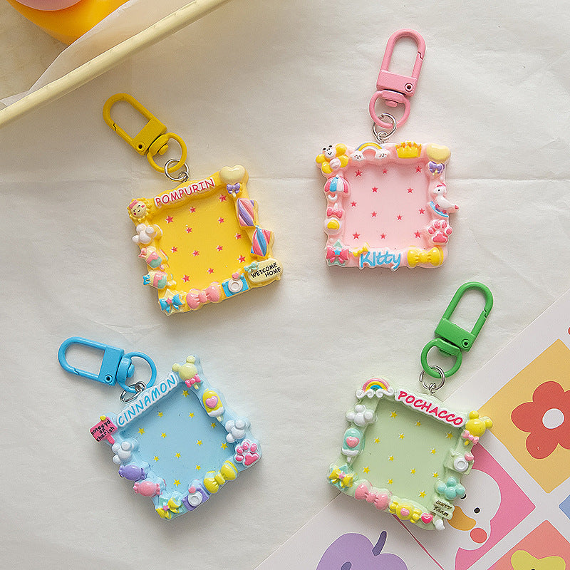 New Cartoon Creative Photo Frame Keychain DIY Bag Pendant Decoration Student Backpack Ornament