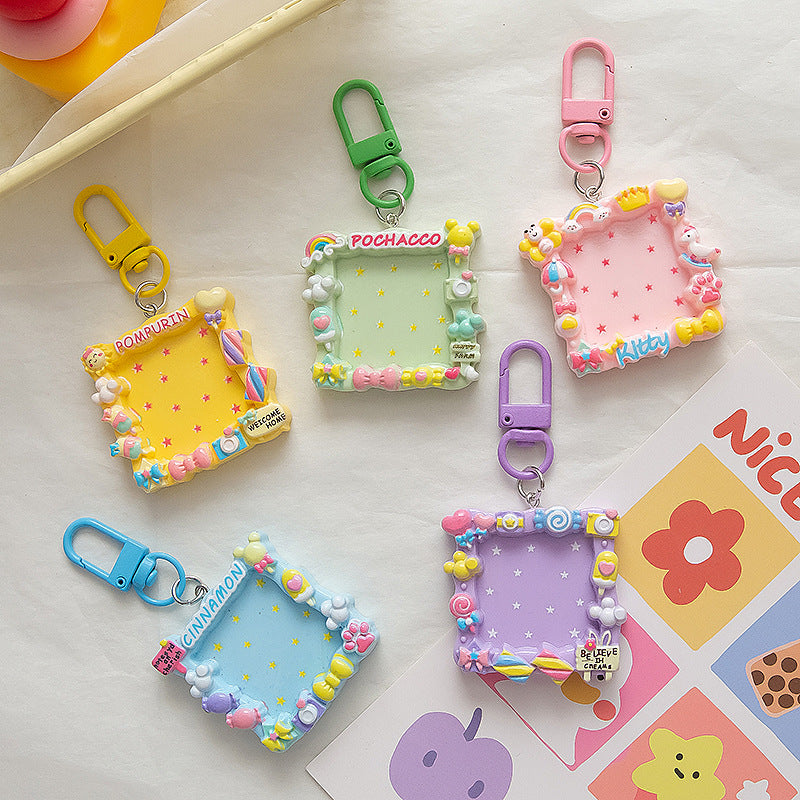 New Cartoon Creative Photo Frame Keychain DIY Bag Pendant Decoration Student Backpack Ornament