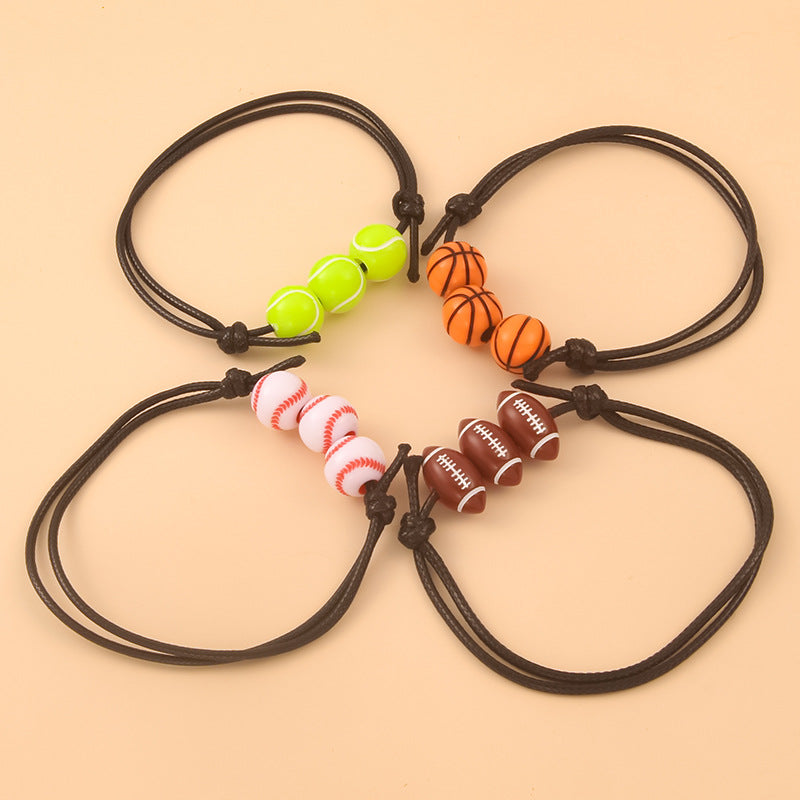 Woven Beaded Bracelets: Basketball, Soccer, and Football Styles