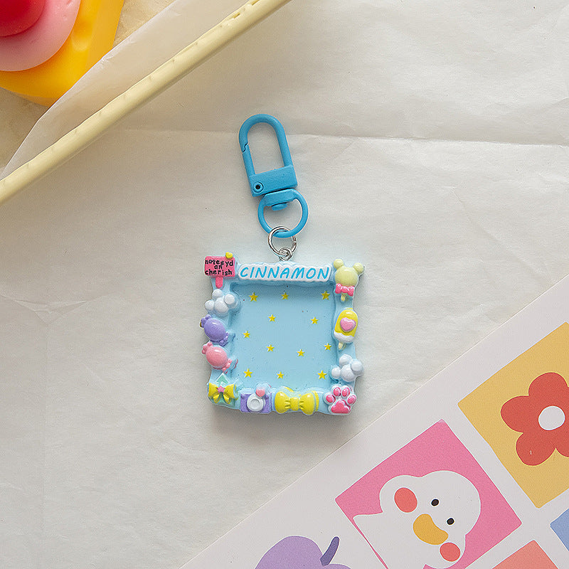 New Cartoon Creative Photo Frame Keychain DIY Bag Pendant Decoration Student Backpack Ornament