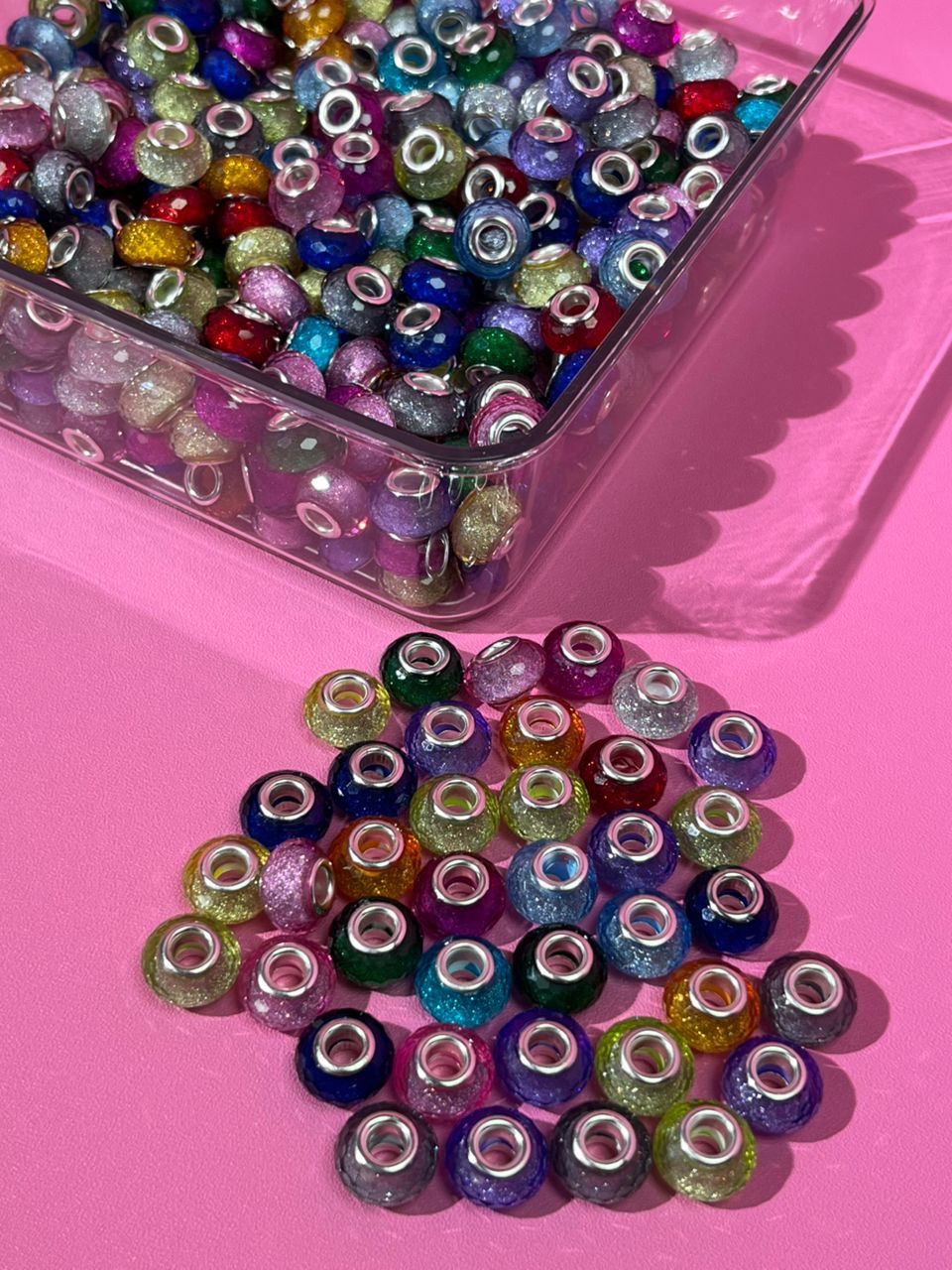 【C02】💝Large-hole resin bead wheel, flat beads （14mm）