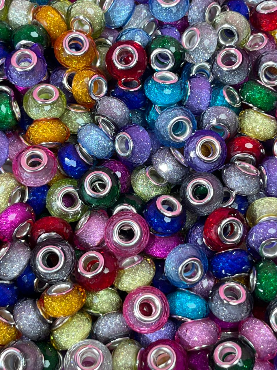 【C02】💝Large-hole resin bead wheel, flat beads （14mm）