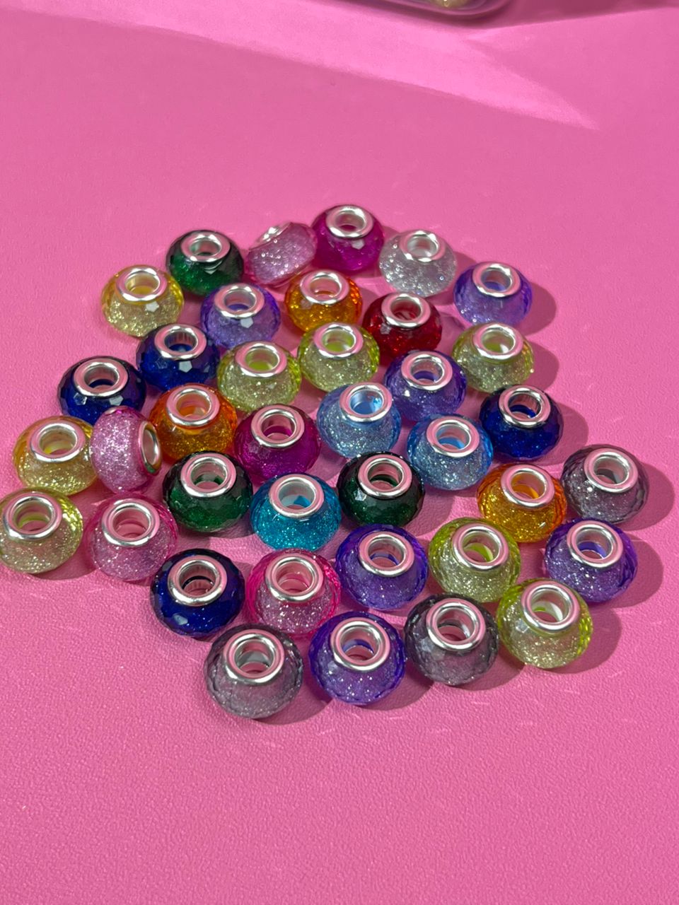 【C02】💝Large-hole resin bead wheel, flat beads （14mm）
