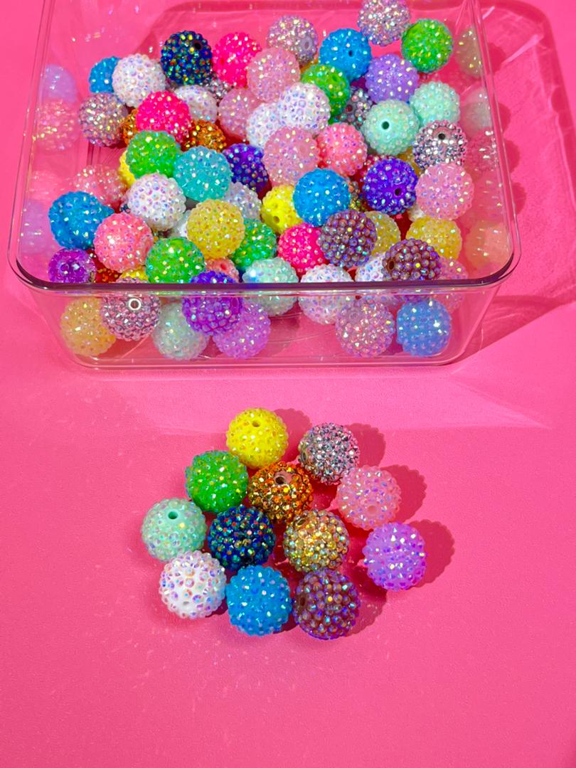 【D01】💝Colorful AB crystal ball beads （20mm）