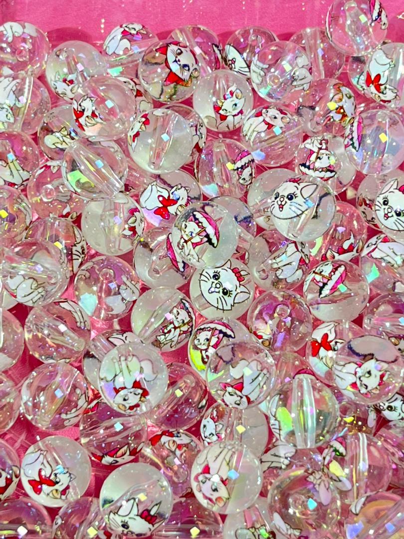 【D03】💝Transparent printed cartoon ballpoint pen（16mm）