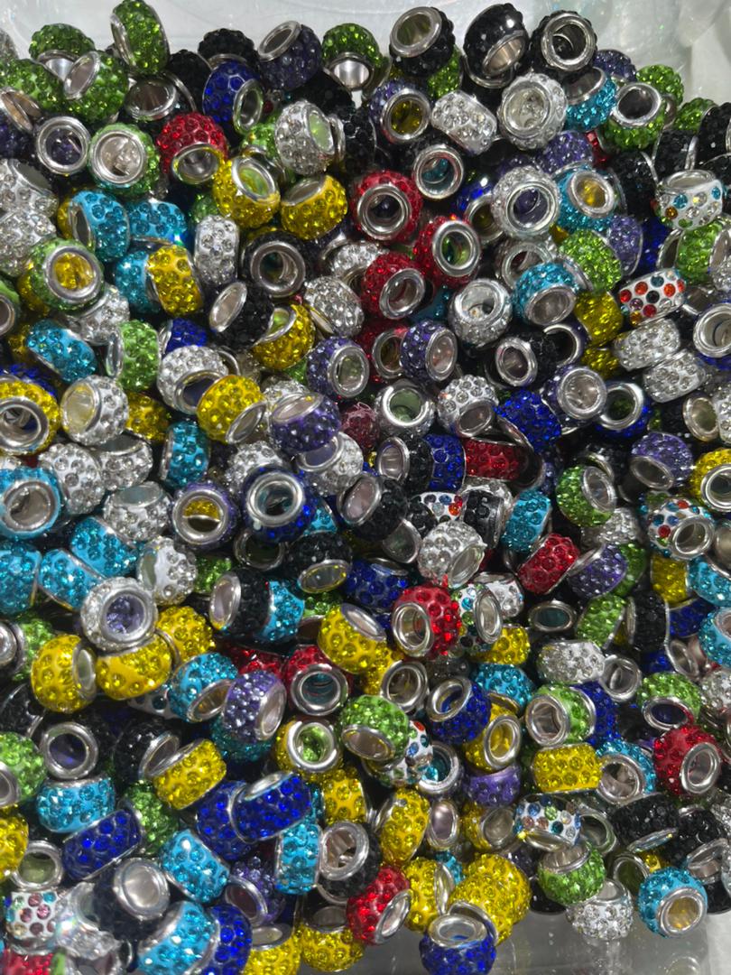 【i03】💝colorful rhinestone shinny Spacer beads