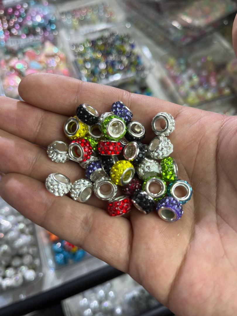 【i03】💝colorful rhinestone shinny Spacer beads