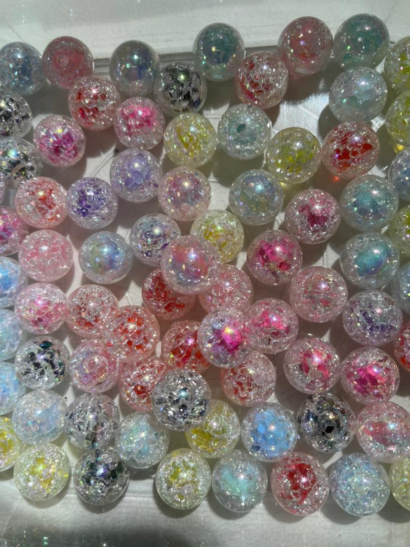 【i04】💝Mabe Luminous Burst Round Beads（16mm）