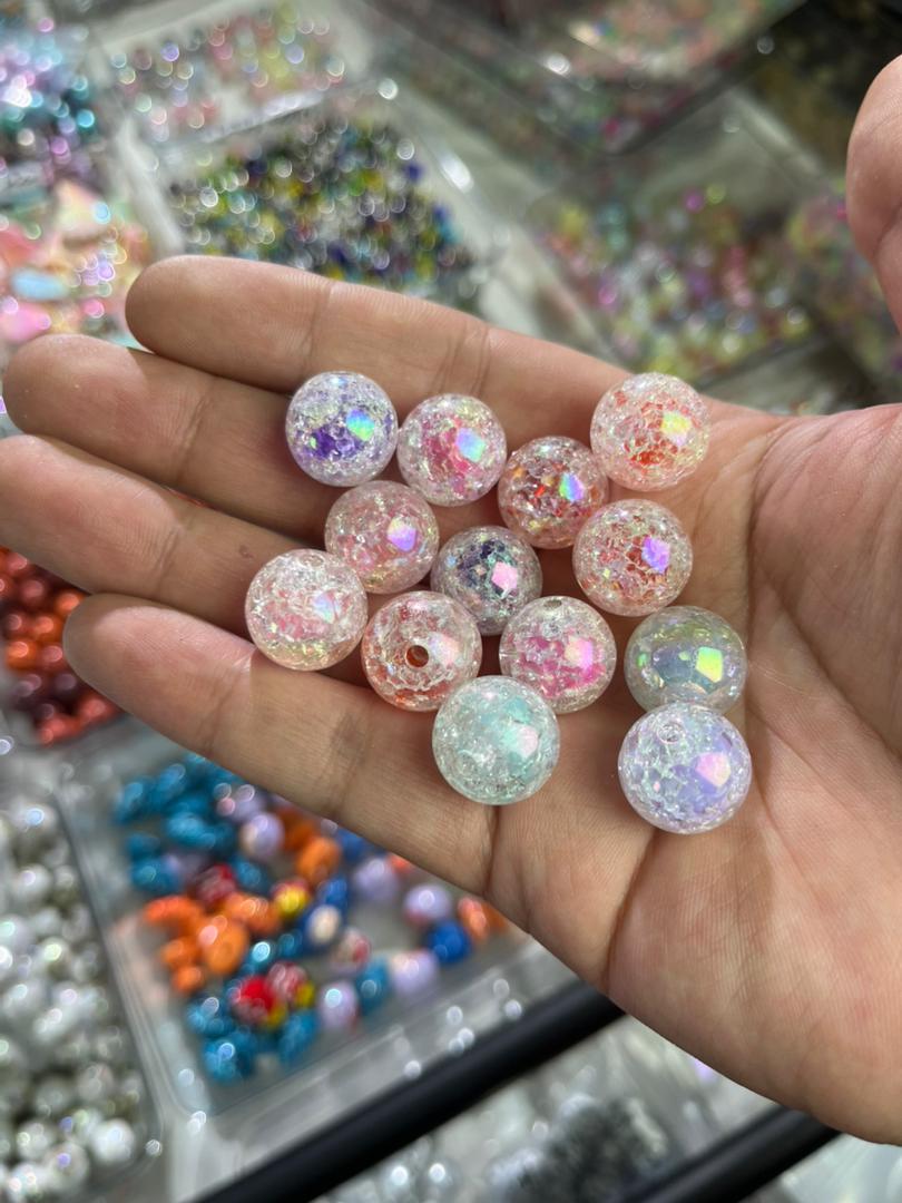 【i04】💝Mabe Luminous Burst Round Beads（16mm）