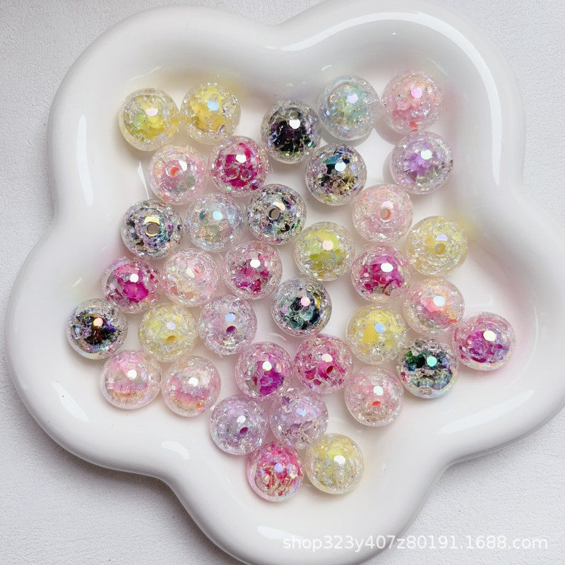 【i04】💝Mabe Luminous Burst Round Beads（16mm）